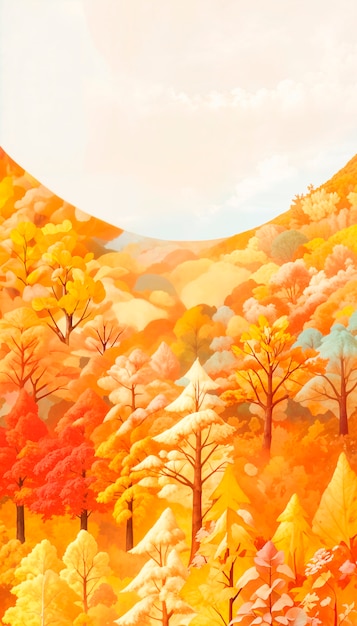 Free photo autumn landscape background illustration