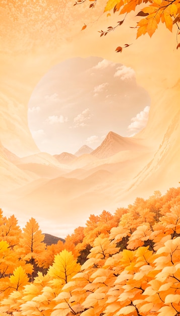 Autumn landscape background illustration