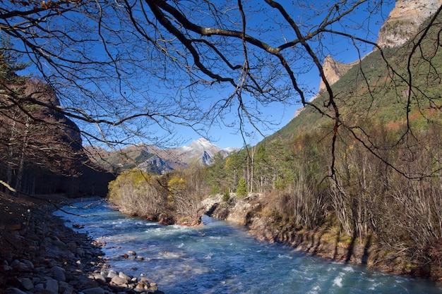 Free photo autumn landscape in ordesa national park, pyrenees, huesca, aragon, spain