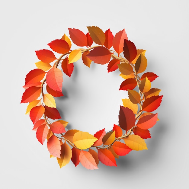 Free Photo autumn leaves arrangement with copy space