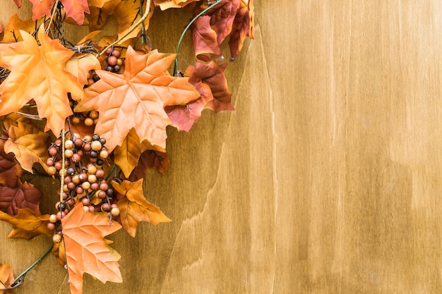 Free photo autumn leaves decoration with space