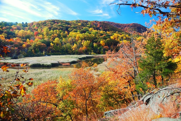 Autumn Mountain with lake