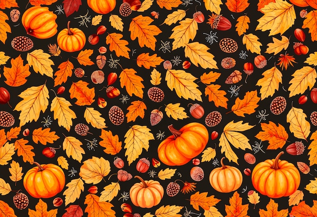 Free Photo autumn patterned  background