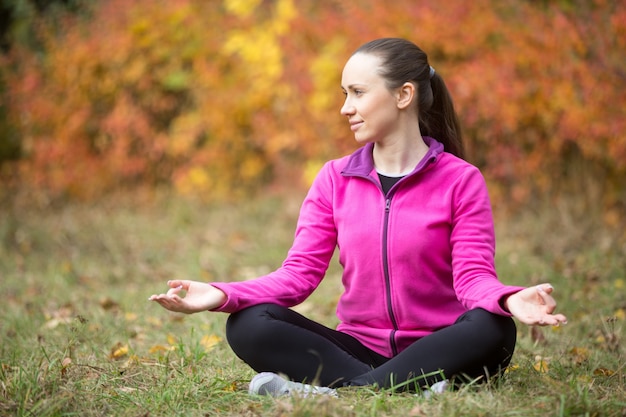 Free Photo autumn yoga: nature meditation