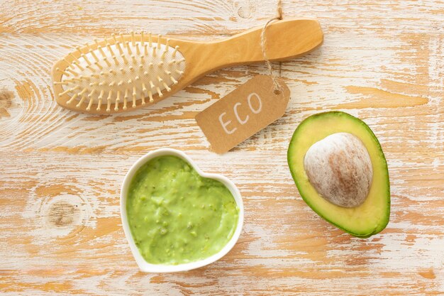 Avocado products beauty and health spa concept