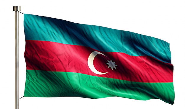 Azerbaijan National Flag Isolated 3D White Background