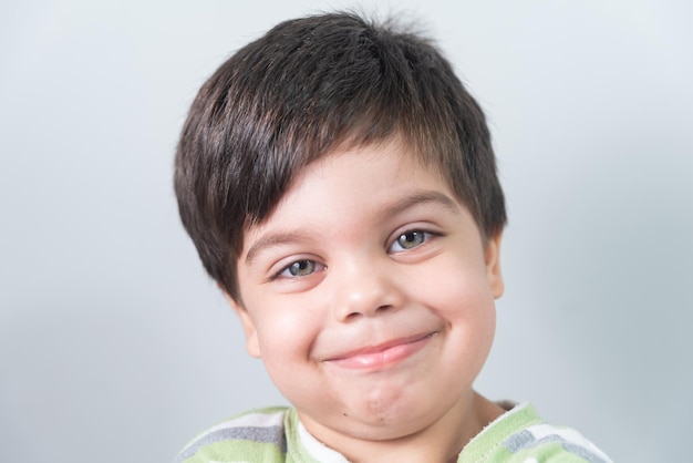 Baby boy with fun expression on his face