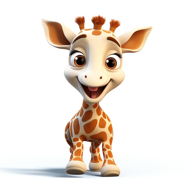 Free Photo baby giraffe cartoon ai generated image