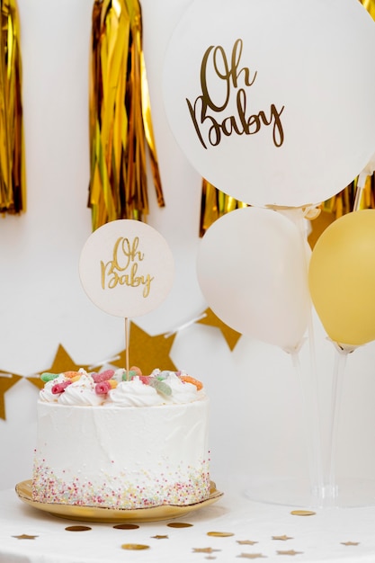 Free photo baby shower concept with balloons