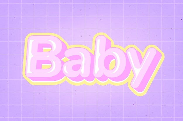 Free photo baby text in cute comic font