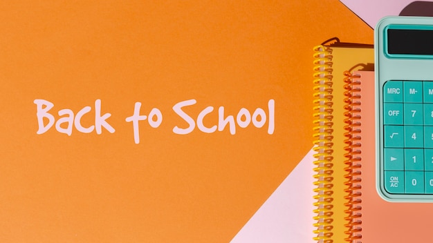 Free Photo back to school concept with notebooks and calculator