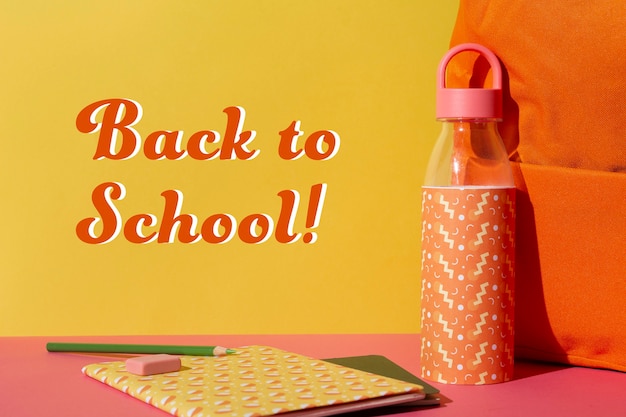 Back to school event with water bottle