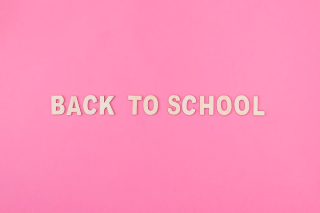 Back to school writing on pink 