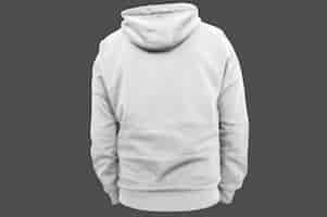 Free photo back side white hoodie