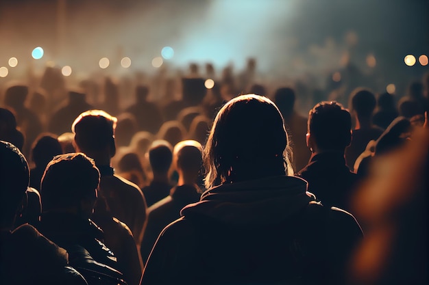 Free Photo back view of crowd of fans watching live concert performance 3