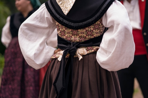 Free photo back view woman in traditional clothes