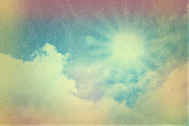 Free photo background of blue sky with white clouds in vintage style