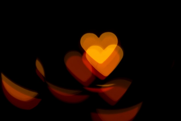 Background bokeh red hearts