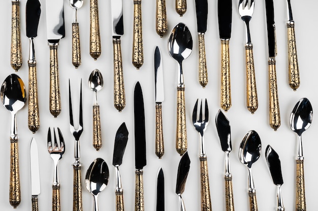 Free photo background of cutlery set of cutlery on white background