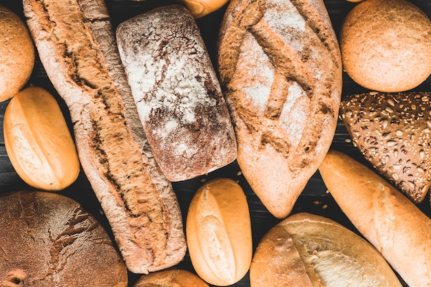 Free photo background of loaves of bread