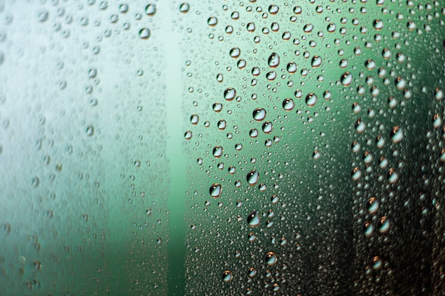 Background rain drops close up