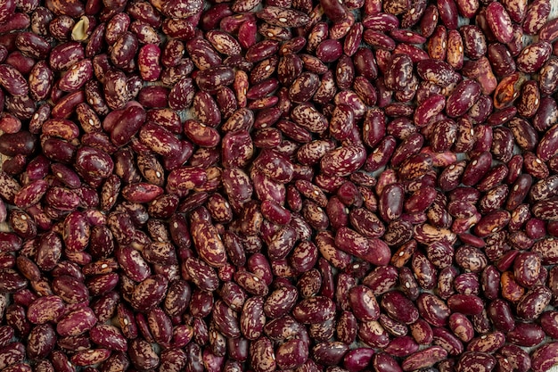 Background of red speckled kidney beans top view