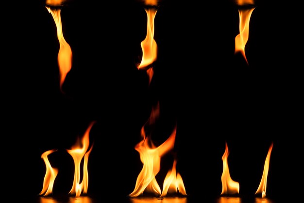 Background with flames of different sizes