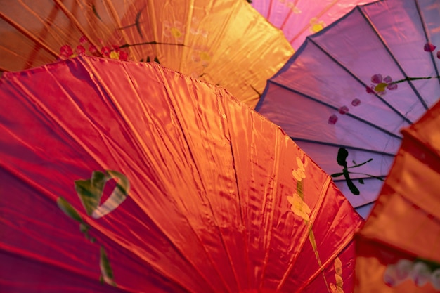 Background with japanese traditional wagasa umbrella