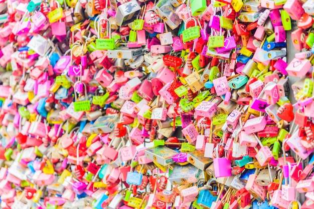 Background with padlocks as a love symbol