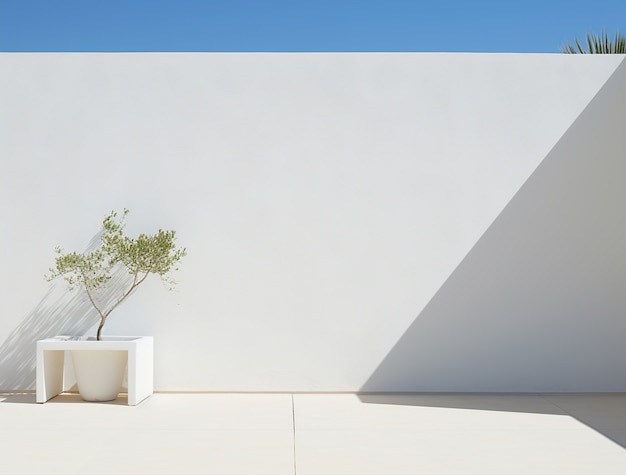 Free photo background with simple mediterranean scene and white walls