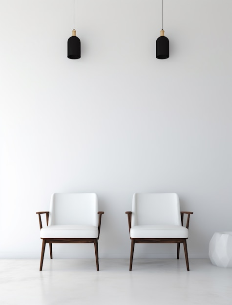 Free Photo background with simple white walls and furniture