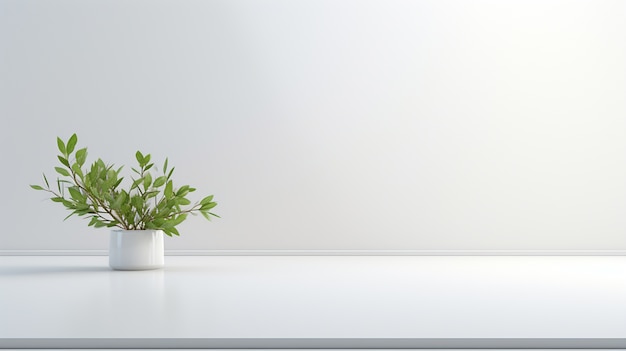 Free Photo background with simple white walls and plant