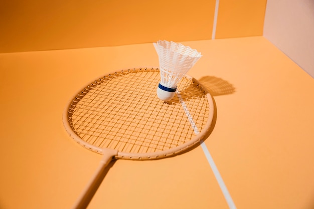 Free Photo badminton racket and shuttlecock assortment