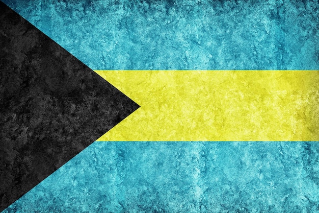 Bahamas Metallic flag, Textured flag, grunge flag