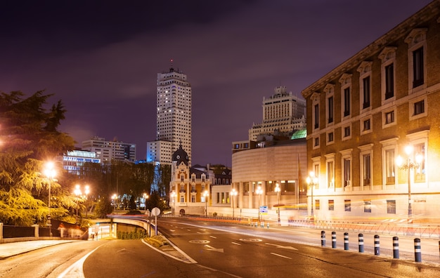 Bailen street and Spain Square in night