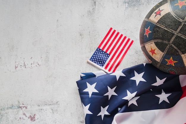 Free photo ball and american flags