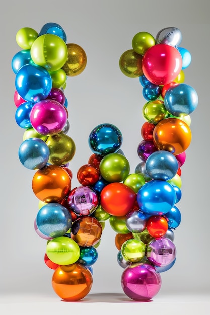 Balloon twist letter on flat background