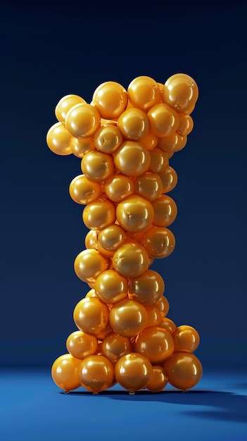 Balloon twist letter on flat background