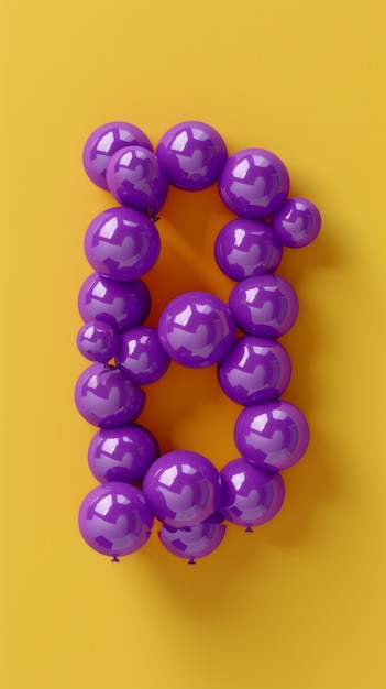 Balloon twist letters on flat background