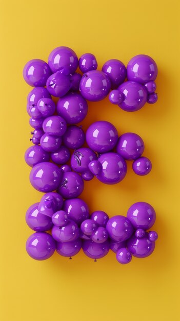 Balloon twist letters on flat background