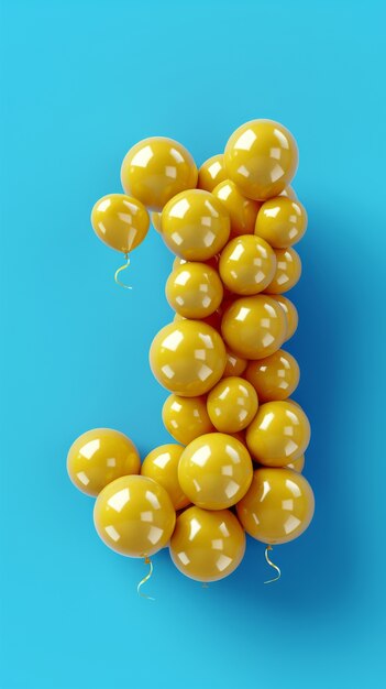 Balloon twist letters on flat background