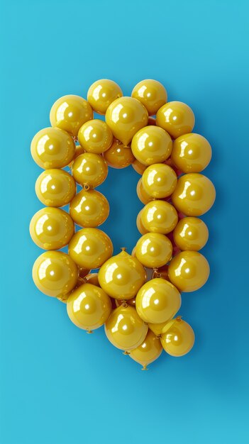 Balloon twist letters on flat background