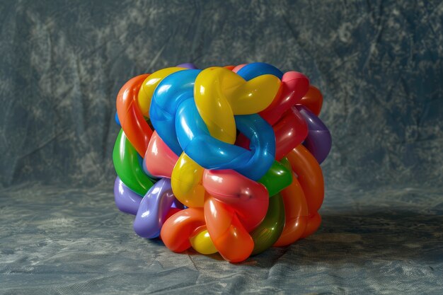 Balloon twist shaped like cube