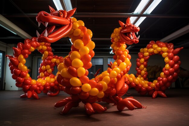 Balloon twist shaped like dragon