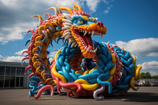 Balloon twist shaped like dragon