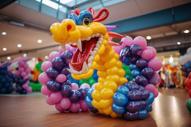 Free photo balloon twist shaped like dragon