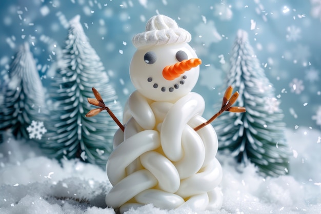 Free Photo balloon twist shaped like snowman