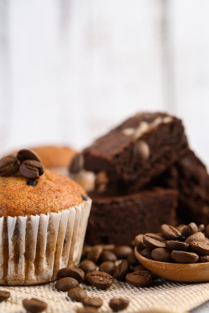 Banana cupcakes mixed with chocolate chip on a white plate.