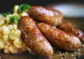 Free photo bangers and mash food photography recipe idea