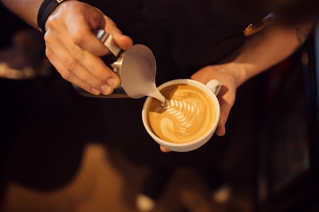 Barista at work in a coffee shop